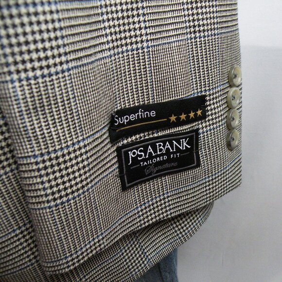NWT JoS A Bank Glen Plaid sport coat blazer tailored fit 46L